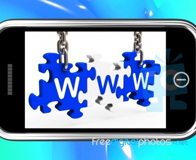 Www On Smartphone Shows Online Search Stock Image