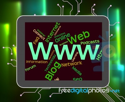 Www Word Represents World Wide Web And Internet Stock Image