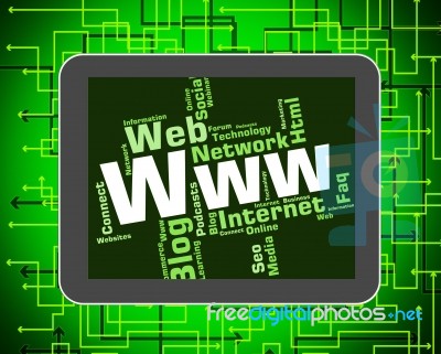 Www Word Shows World Wide Web And Internet Stock Image