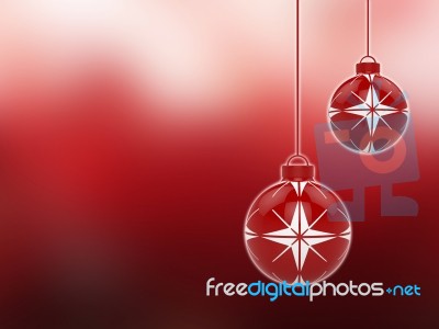 Xmas Balls Shows Blank Space And Celebration Stock Image