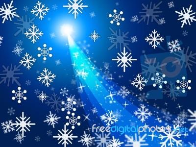 Xmas Blue Represents Ice Crystal And Celebrate Stock Image