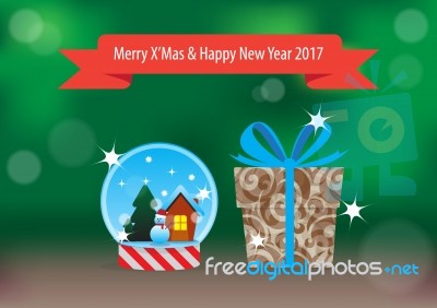 X'mas & New Year Gift 2017 Stock Image