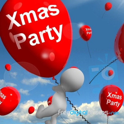 Xmas Party Balloons Show Christmas Celebration And  Festivity Stock Image