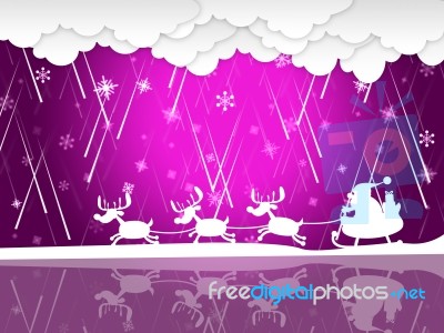 Xmas Rain Shows Santa Claus And Christmas Stock Image