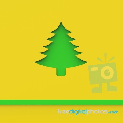 Xmas Tree Indicates Empty Space And Congratulation Stock Image