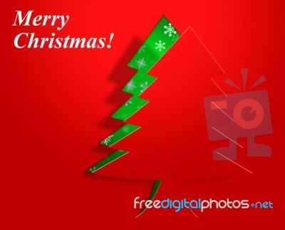 Xmas Tree Represents Congratulation Holiday And Seasonal Stock Image