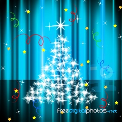 Xmas Tree Represents Live Event And Celebration Stock Image