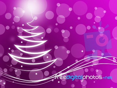 Xmas Tree Shows Bokeh Lights And Artistic Stock Image