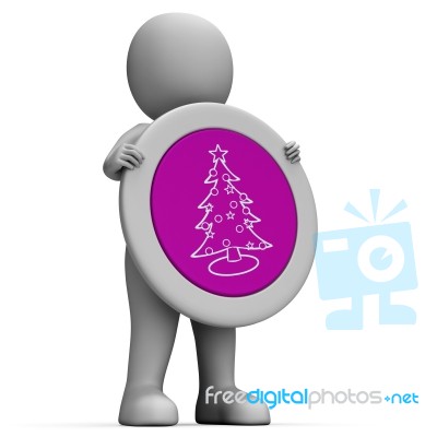 Xmas Tree Shows Merry Christmas And Congratulation Stock Image