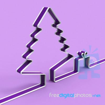 Xmas Tree Shows New Year And Celebrate Stock Image