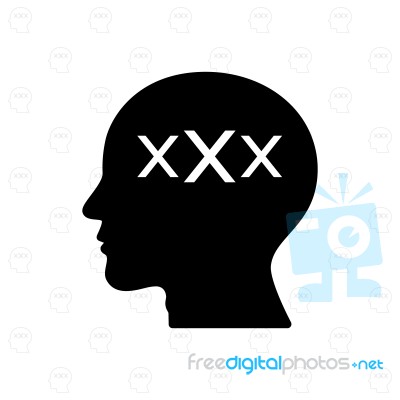 Xxx Sign On Human Head Symbol With Pattern Background  Ill Stock Image