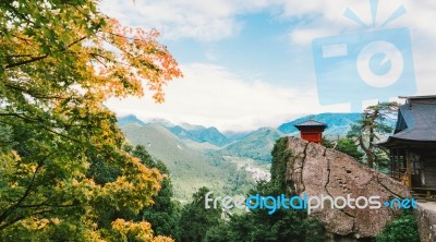 Yamadera Temple On Top Mountain Stock Photo