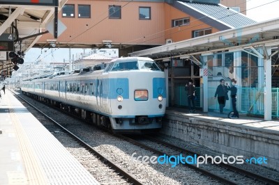 Yamanashi, Japan - April 16, 2017 : Holiday Rapid Mount Fuji Is Stock Photo