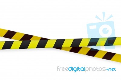 Yellow And Black Warning Tape Stock Photo