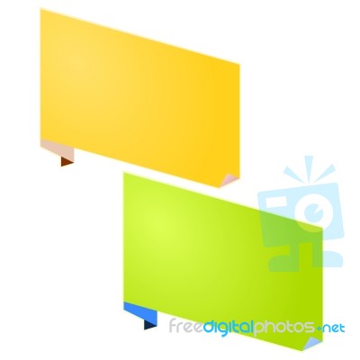 Yellow And Green Paper Notes Stock Image