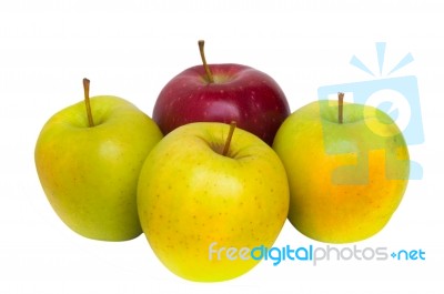 Yellow And Red Apples Stock Photo