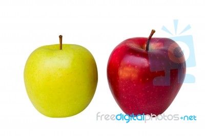 Yellow And Red Apples Stock Photo