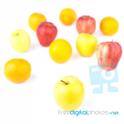 Yellow Apple And Fruit Mix Stock Photo