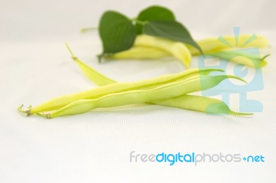 Yellow Beans On A White Background Stock Photo