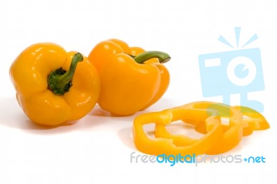 Yellow Bell Peppers Stock Photo