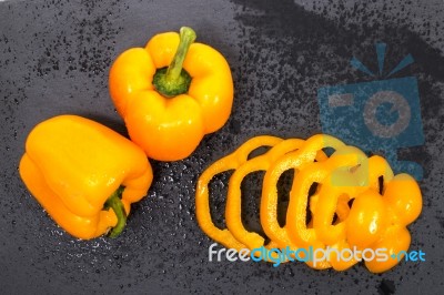 Yellow  Bell Peppers Stock Photo