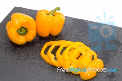 Yellow  Bell Peppers Stock Photo