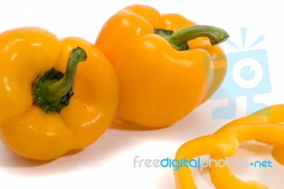 Yellow Bell Peppers Stock Photo