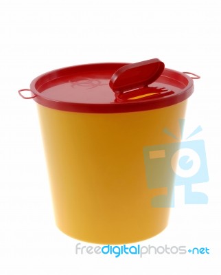 Yellow bin Stock Photo