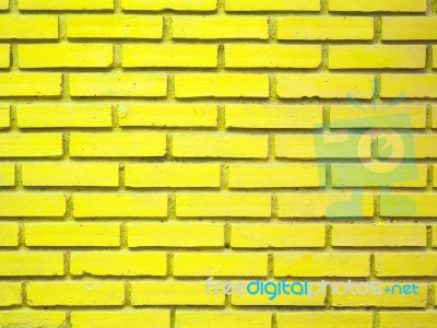 Yellow Brick Wall Texture Background Stock Photo