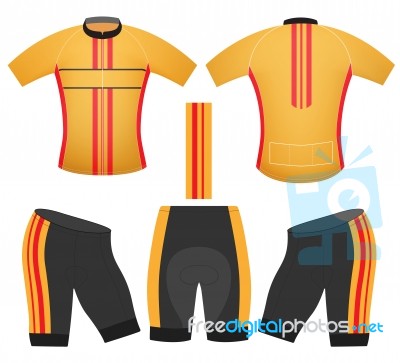 Yellow Cycling Vest Sports T-shirt Stock Image