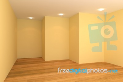 Yellow Empty Room Stock Image