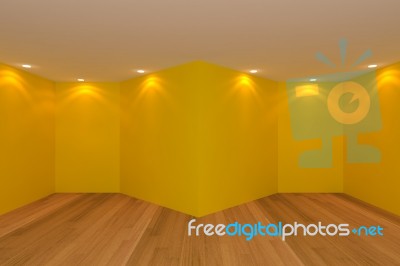 Yellow Empty Room Stock Image