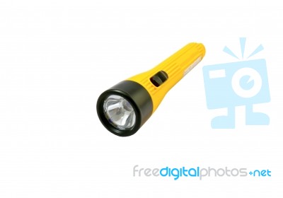 Yellow Flashlight Stock Photo