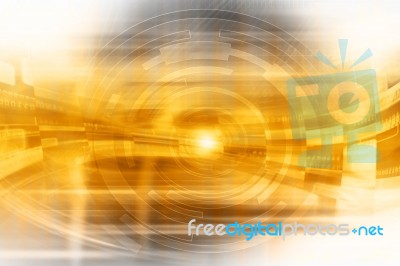 Yellow Futuristic Abstract  Background Stock Image