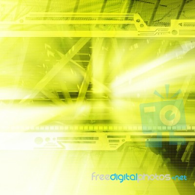 Yellow Futuristic Background Stock Image