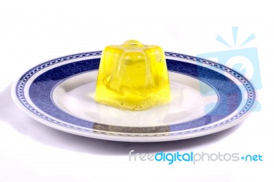 Yellow Gelatin Stock Photo