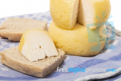 Yellow Goat Cheese Stock Photo