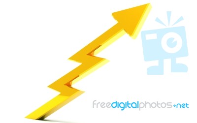 Yellow Growing Graph Stock Image