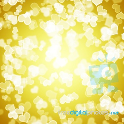 Yellow Hearts Bokeh Background Stock Photo