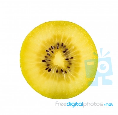 Yellow Kiwi Isolated On The White Background Stock Photo