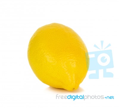 Yellow Lemon Isolated On The White Background Stock Photo