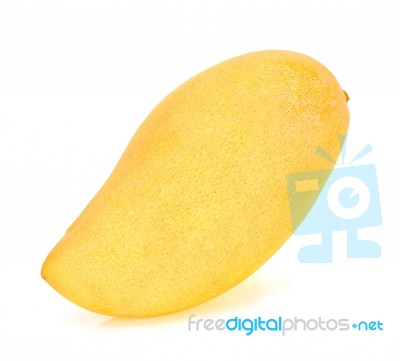 Yellow Mango Isolated On The White Background Stock Photo