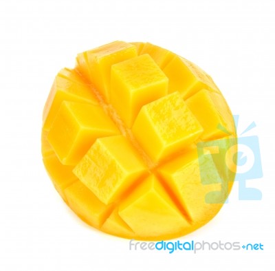 Yellow Mango Isolated On The White Background Stock Photo