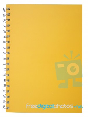 Yellow Notebook Isolated On White Background Stock Photo