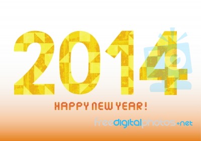 Yellow Pattern New Year 2014 Stock Image