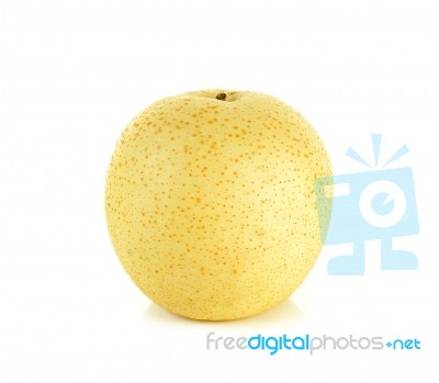 Yellow Pear Isolated On The White Background Stock Photo