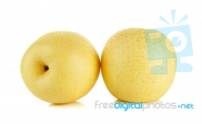 Yellow Pear Isolated On The White Background Stock Photo