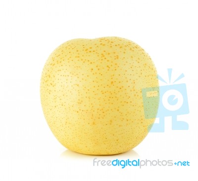 Yellow Pear Isolated On The White Background Stock Photo