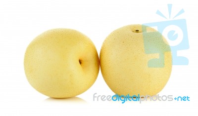 Yellow Pear Isolated On The White Background Stock Photo