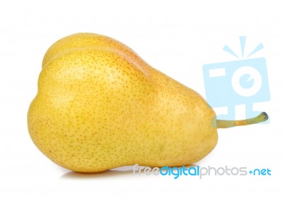 Yellow Pear Isolated On The White Background Stock Photo